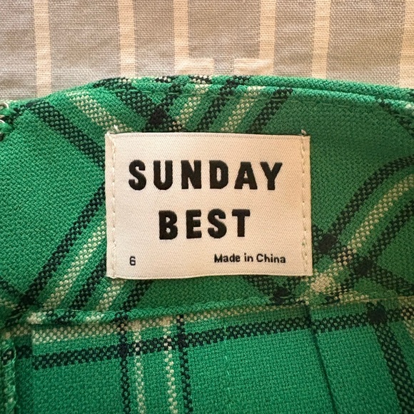 Aritzia Sunday Best Green Plaid Pleated Skirt - Picture 6 of 6